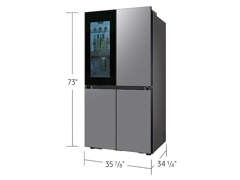 Bespoke 29 cu. ft. 4/Door Flex™ Refrigerator with Beverage Zone™ & Auto Open Door in Stainless Steel